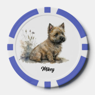 Cute Dog Illustration - Cairn Terrier Poker Chips