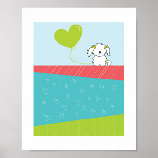 Cute Dog Illustration | Kids Animal Art Poster