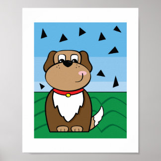 Cute Dog Illustration - Kids Animal Art Poster