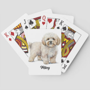 Cute Dog Illustration - Maltipoo Playing Cards