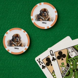 Cute Dog Illustration - Mastiff Poker Chips
