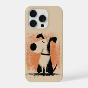 Cute Dog Illustration – Minimal Cartoon Dog Art iPhone 15 Pro Case