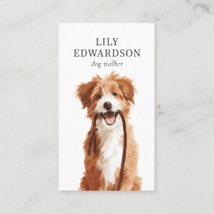 Cute Dog Illustration Pet Sitter Dog Walker Business Card