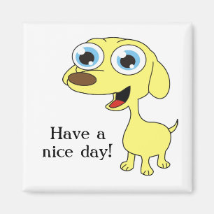 Cute Dog  Illustration Positive Words Magnet