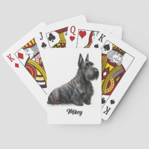 Cute Dog Illustration - Scottish Terrier Playing Cards