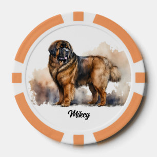 Cute Dog Illustration - Tibetan Mastiff Poker Chips