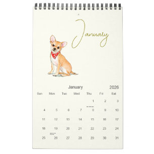 Cute Dog Illustrations Dog Lovers  Calendar