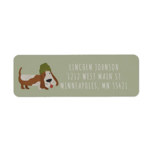 Cute Dog in a Beanie/Cap customized Return Address Label