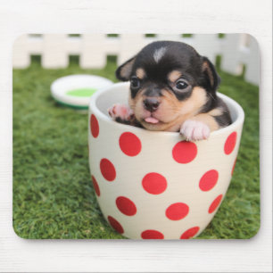 Cute Dog in mug for Kids Mouse Pad