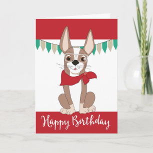 Cute Dog in Red Bandanna Birthday Card