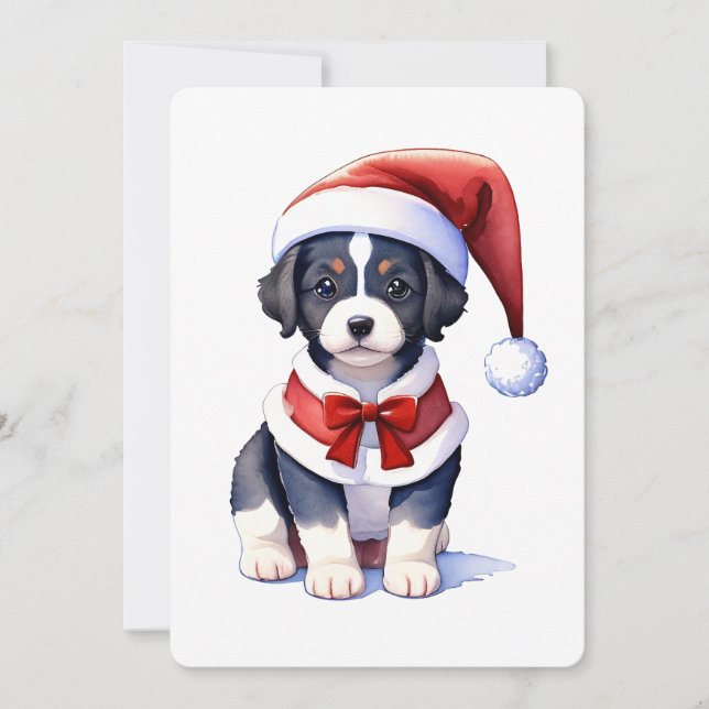 Cute dog in Santa hat. Christmas design Invitation (Front)