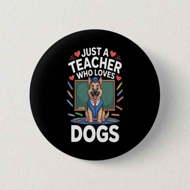 Cute Dog In School 6 Cm Round Badge (Front)