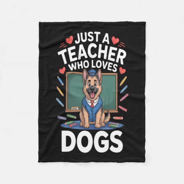 Cute Dog In School Fleece Blanket (Front)