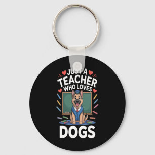 Cute Dog In School Key Ring