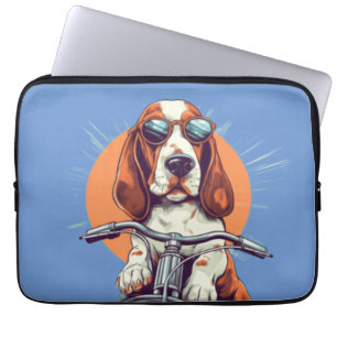 Cute dog in the sunset Spiral Photo Notebook Laptop Sleeve