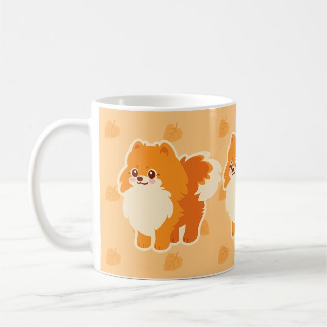 Cute Dog Kawaii Pomeranian Coffee Mug (Left)