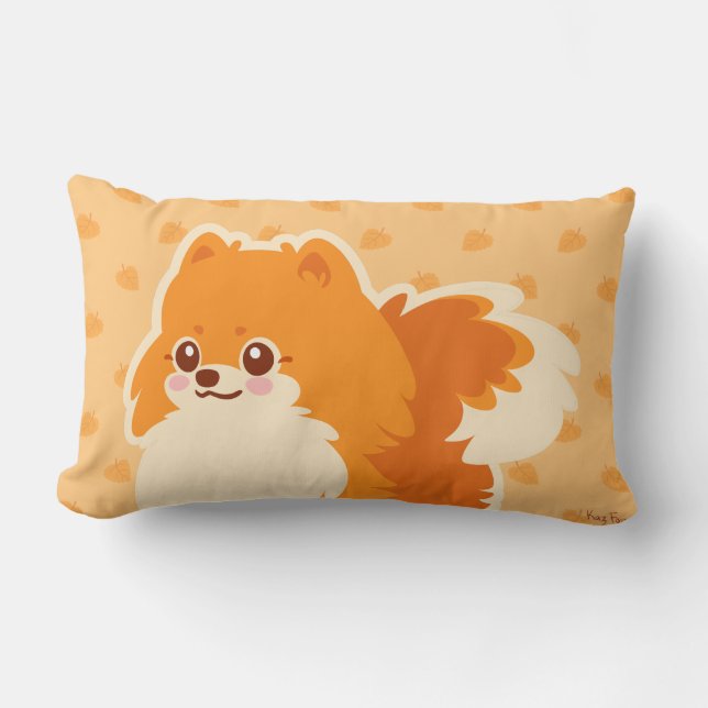 Cute Dog Kawaii Pomeranian Lumbar Cushion (Front)