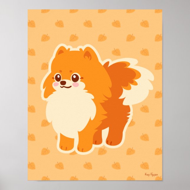 Cute Dog Kawaii Pomeranian Poster (Front)