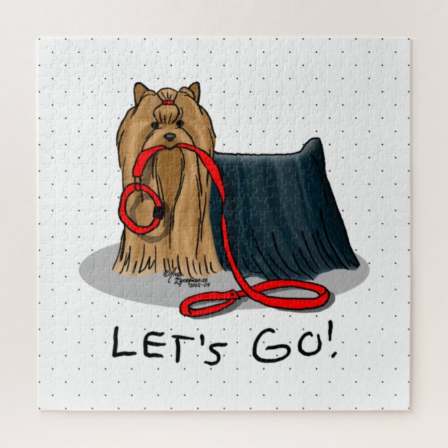 Cute Dog - Let's Go! Yorkshire Terrier (Yorkie) Jigsaw Puzzle (Vertical)