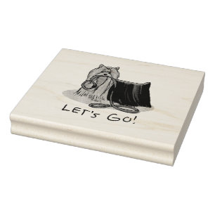 Cute Dog - Let's Go! Yorkshire Terrier (Yorkie) Rubber Stamp
