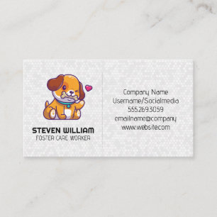 Cute Dog Logo   Animal Care Services Business Card