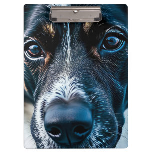 Cute Dog Looking Around Clipboard