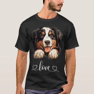 Cute Dog Love Puppy Bernese Mountain Dog T-Shirt