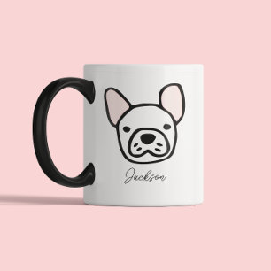 Cute Dog Lover Dog Mum Dog Dad   Frenchie Two-Tone Coffee Mug