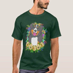 Cute Dog Lover Flower Bernese Dog For Dog Mum frie T-Shirt