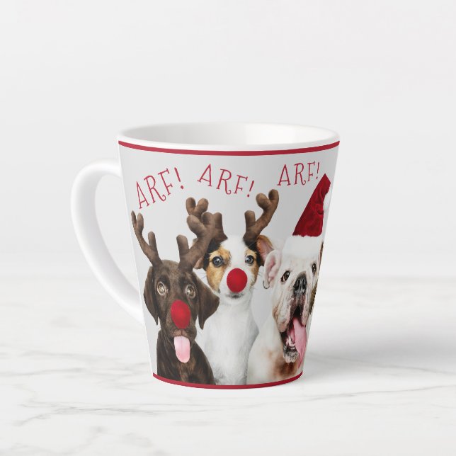 Cute Dog Lover, Funny, Christmas, Add Name, Latte Mug (Left Angle)