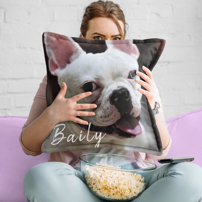 Cute Dog Lover Funny Photo Besties Friends Bff    Cushion (Creator Uploaded)