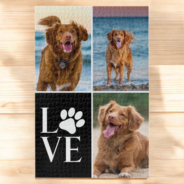 Cute Dog Lover Photo Collage Custom Love Pet Jigsaw Puzzle (Creator Uploaded)