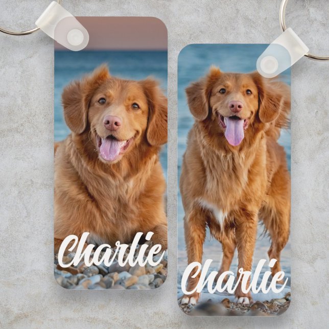 Cute Dog Lover Photo Personalised Pet Keepsake Key Ring (Creator Uploaded)