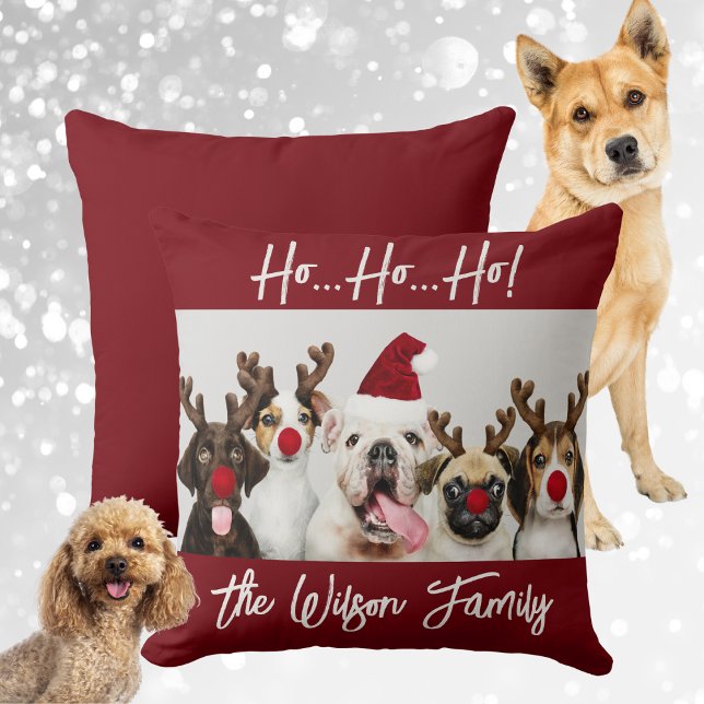 Cute Dog Lover's Christmas Cushion (Cute Dog Lover's Christmas Throw Pillow)