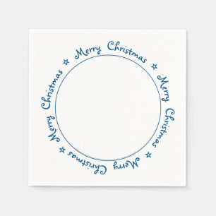 Cute Dog Merry Christmas Black Labrador Napkin