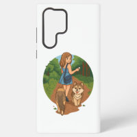 Cute Dog Mom Walking Puppies Forest Trail Illustra