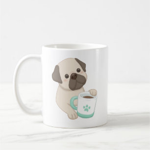 Cute Dog & Mug Illustration