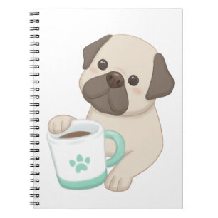 Cute Dog & Mug Illustration Notebook