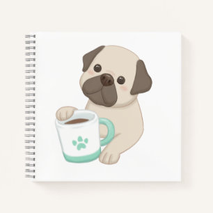 Cute Dog & Mug Illustration  Notebook