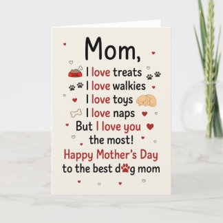 Cute Dog Mum Mother's Day Card from Pet