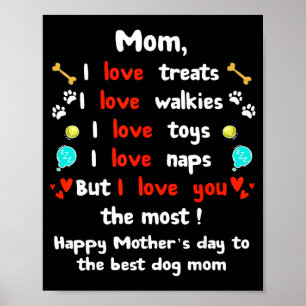 Cute dog mum mothers day, happy mothers day fromCu Poster