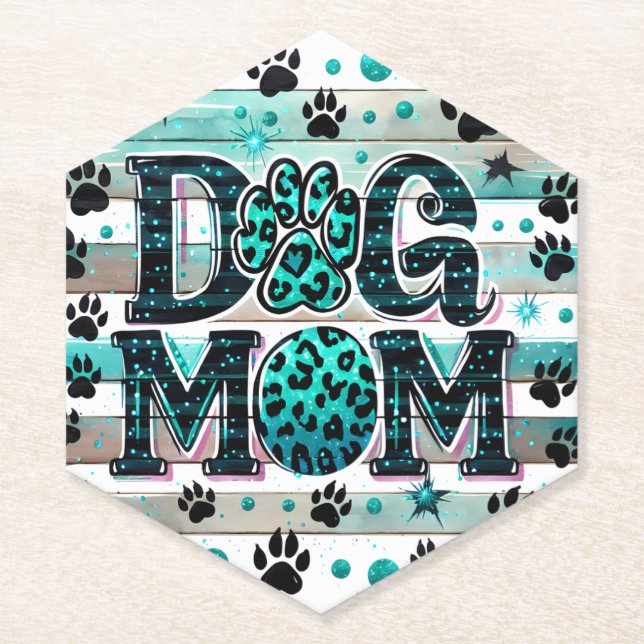 Cute Dog Mum Paper Coaster (Front)
