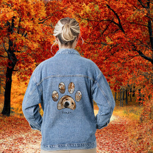 Cute Dog Mum Pet Photo Collage Personalised Denim Jacket