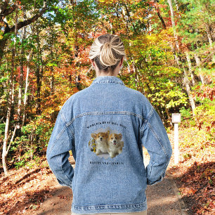 Cute Dog Mum Pet Photo Splash Personalised Denim Jacket