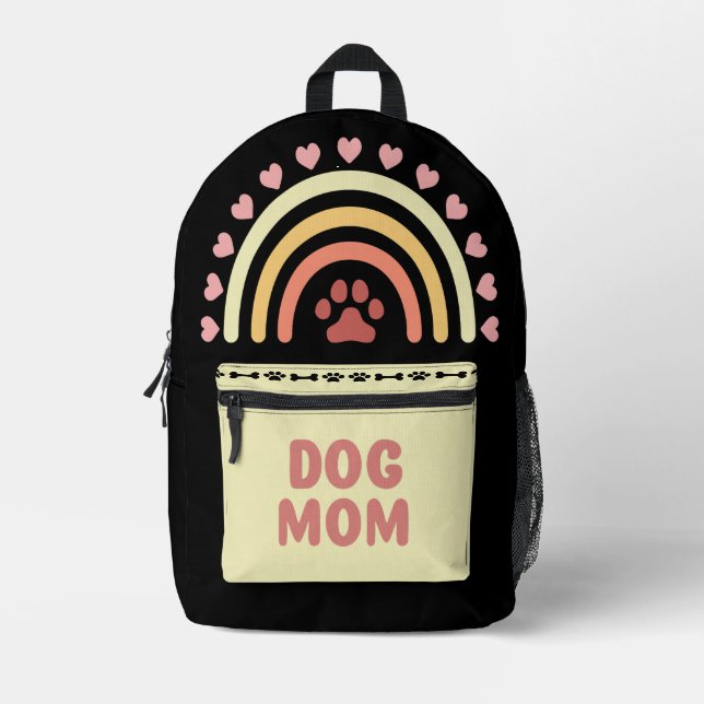 Cute Dog Mum Trendy Design Printed Backpack (Front)