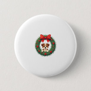 Cute Dog Nose Christmas Wreath Christmas Dog Mom D 6 Cm Round Badge