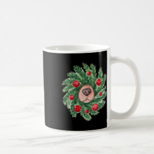 Cute Dog Nose Christmas Wreath Christmas Dog Mom D Coffee Mug
