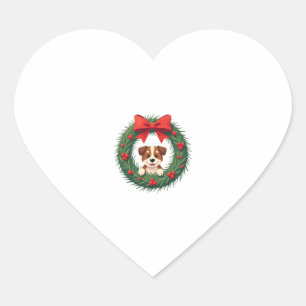 Cute Dog Nose Christmas Wreath Christmas Dog Mom D Heart Sticker