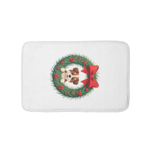 Cute Dog Nose Christmas Wreath Christmas Dog Mum D Bath Mat