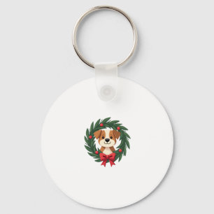 Cute Dog Nose Christmas Wreath Christmas Dog Mum D Key Ring